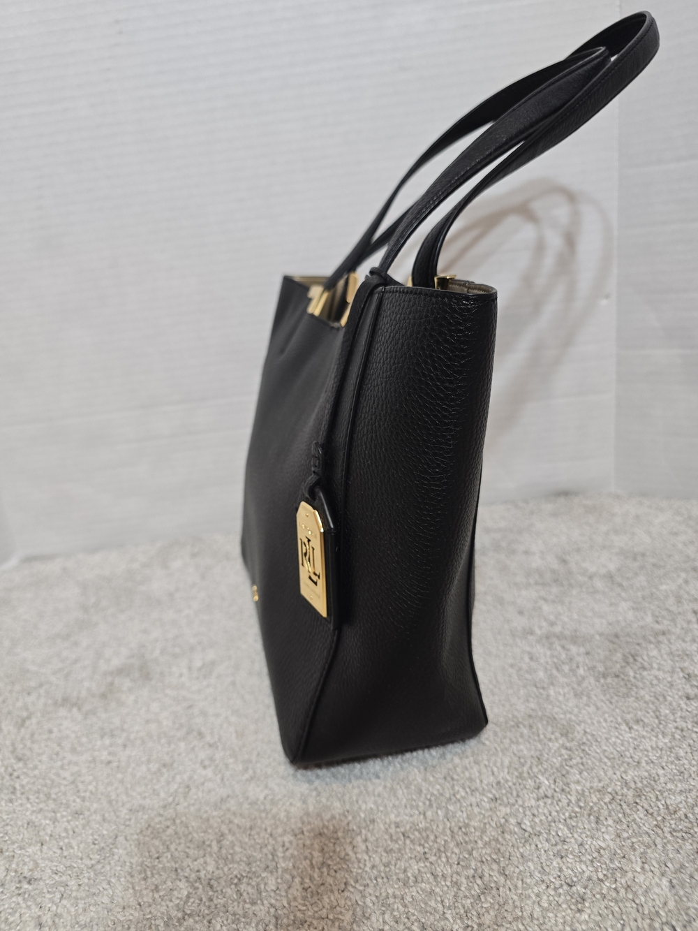 Ralph Lauren Black Shopper Tote with Gold Hardware - Picture 12 of 12